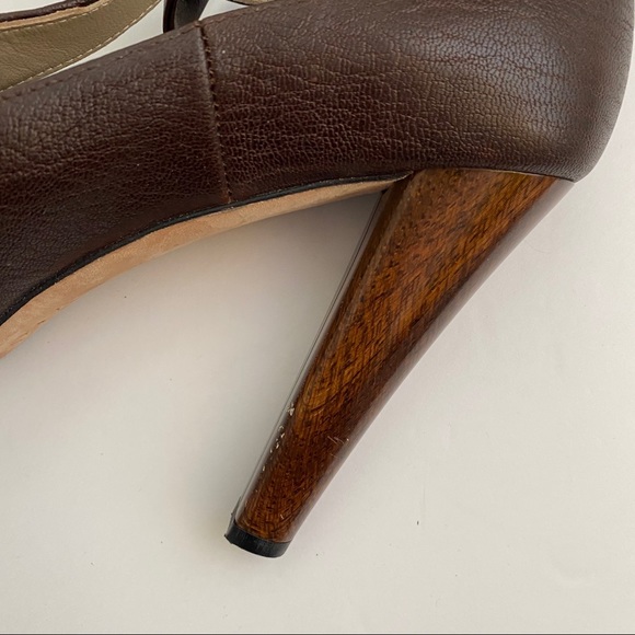 Tibi Brown Platform Heels with Bow Detail Sz 39 - Picture 5 of 10